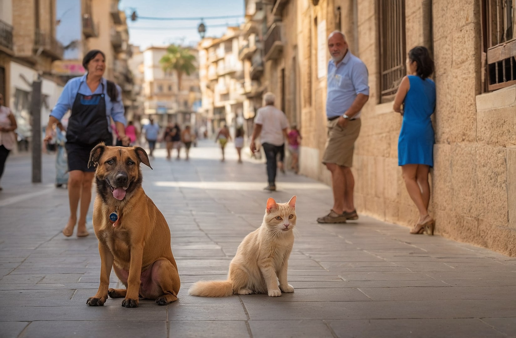 Paseo de perro en la ciudad